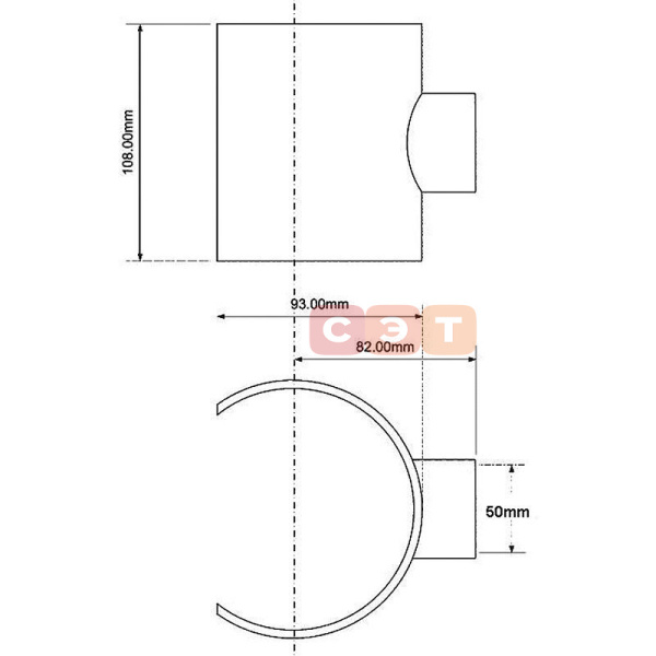 Врезка 110 х 50 мм (клеевое соединение)